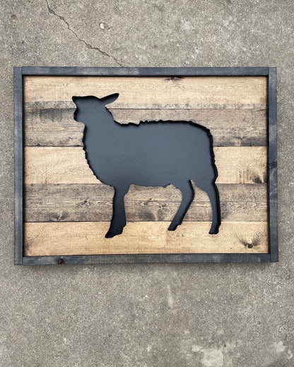 Rustic Sheep Wall Hanging