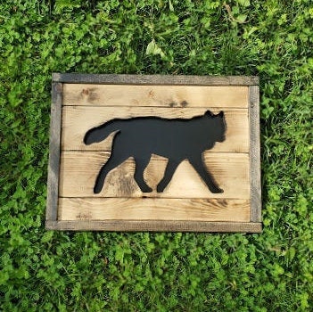 Rustic Wolf Wall Hanging