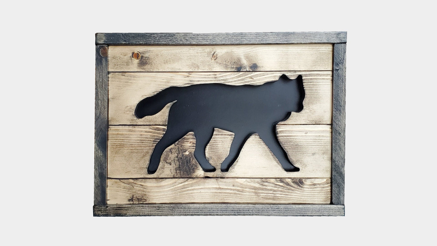 Rustic Wolf Wall Hanging