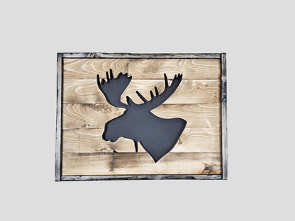 Rustic Moose Head Wall Hanging