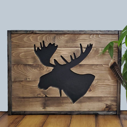 Rustic Moose Head Wall Hanging