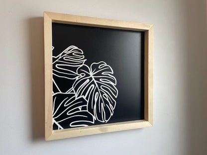 Monstera Wood Sign