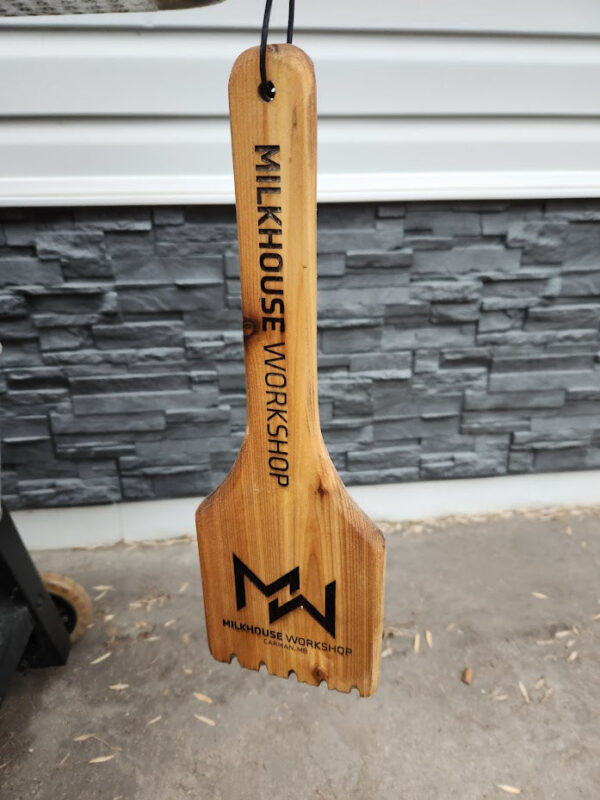 Custom Engraved Cedar BBQ Scraper - Image 2