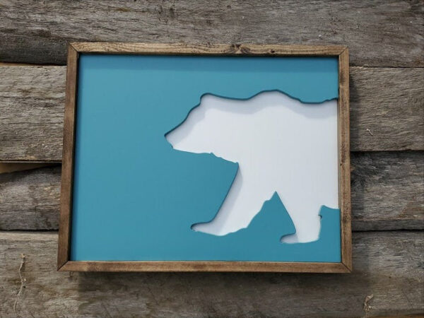 Bear Silhouette Wall Hanging -  Multiple Colour Options - Image 2