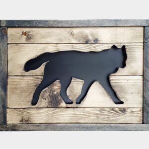 Rustic Wolf Wall Hanging