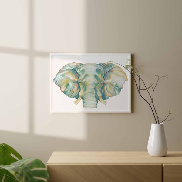 Elephant, Gouache, Wall Décor, Art Print